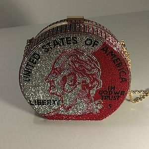 Crystal Diamond Rhinestone Money Bling Purse